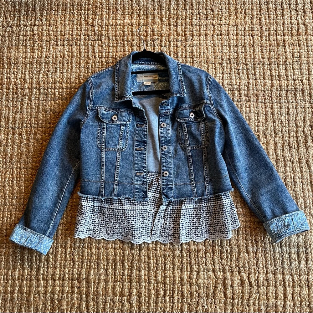 Anthropologie Pilcro Eyelet Denim Jacket